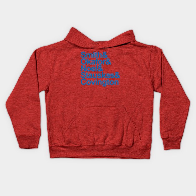 2015-16 Philadelphia 76ers List, Blue Kids Hoodie by Niemand